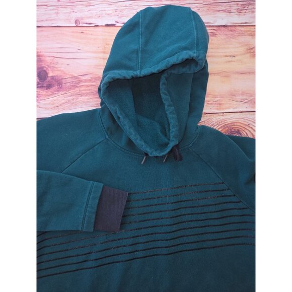 Under Armour Teal Fleece Hoodie Large Black Stripe Design - Picture 4 of 8